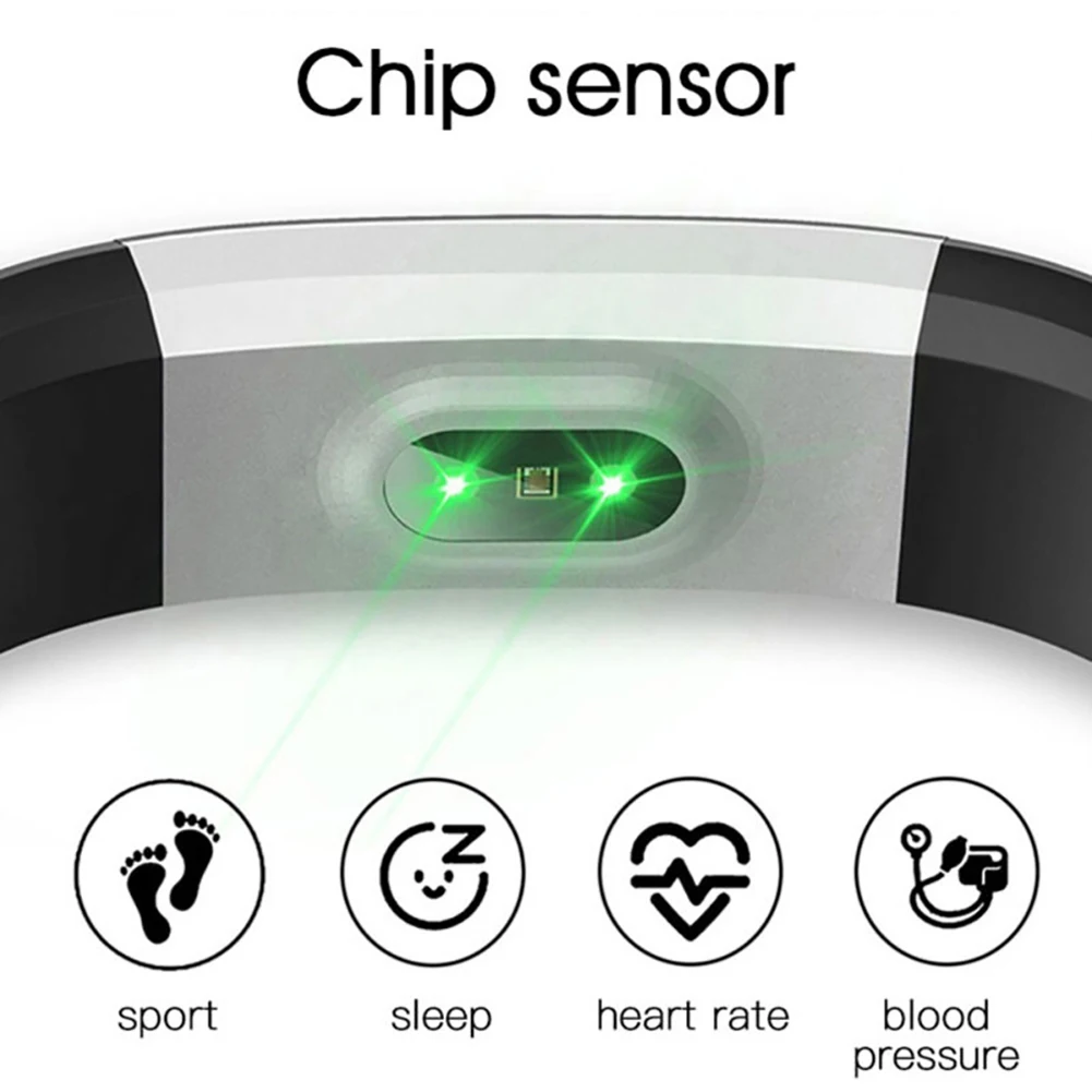 Bluetooth Smart Bracelet Smart Wristband Band Heart Rate Blood Pressure Monitor Touch Screen Step Time Watch Fitness Tracker