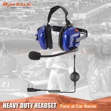 Шум шумоподавления наушники для тяжелых работ с электретный микрофон/большой круглой PTT для 2 контактный радио TK3300 TK3301 TK3360 TK3201 TK3202