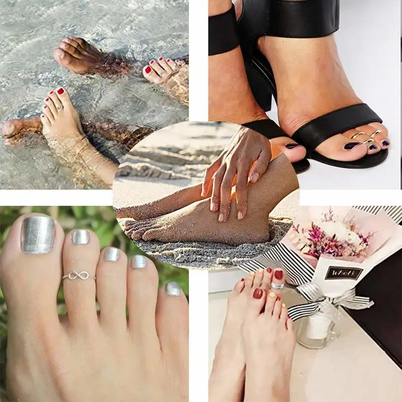 8 шт., летний пляжный отдых, кольцо на кончик пальца, набор колец с открытым носком для женщин и девочек, кольцо на палец, регулируемые ювелирные изделия