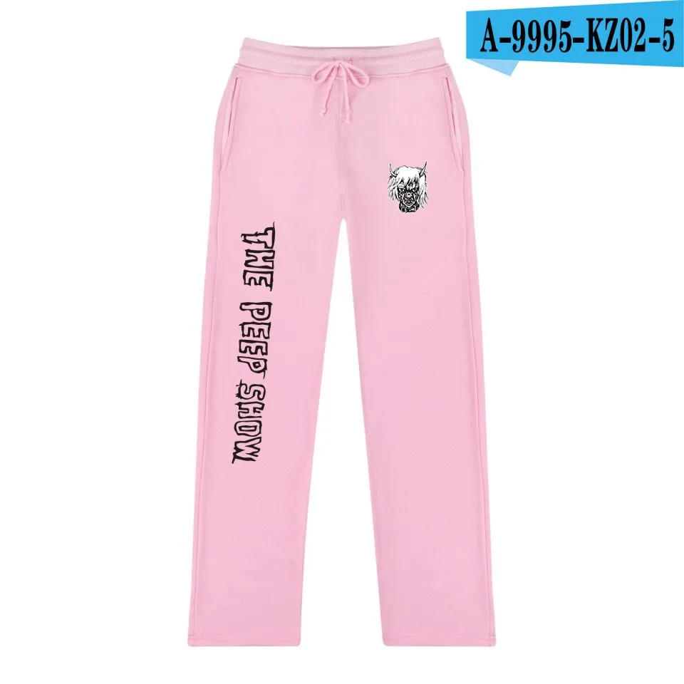 WEJNXIN Lil Peep Pants Men Women Hip Hop Streetwear Trousers Cotton Warm Elastic Waist Pants ANGELS PROTECT ME Sweatpants - Цвет: Pink