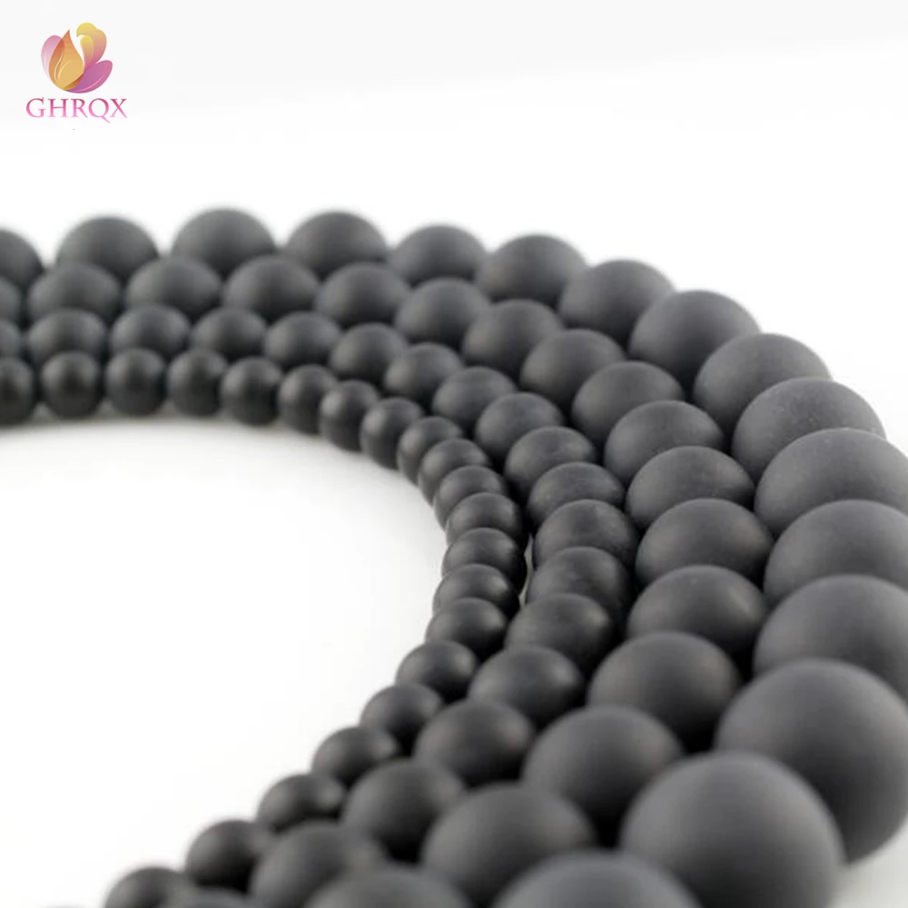 

Natural black Scrub Stone Stone Beads For Jewelry Making Diy Bracelet Necklace