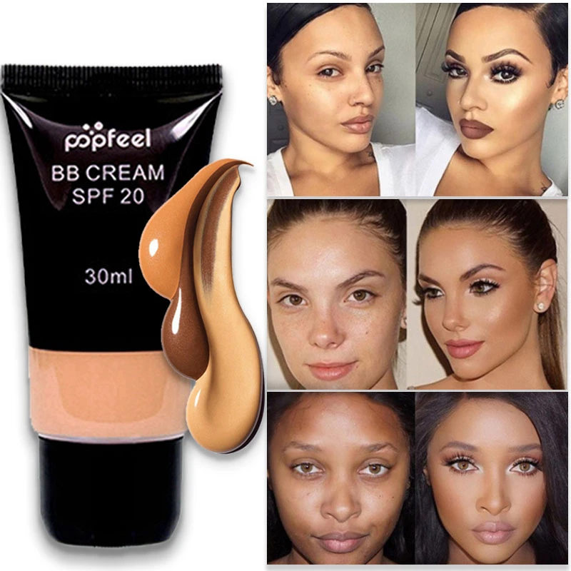 

Face Concealer Cream Full Converage Brighten Sun Block Liquid Foundation Matte Base Make Up Professional Dark Black Skin