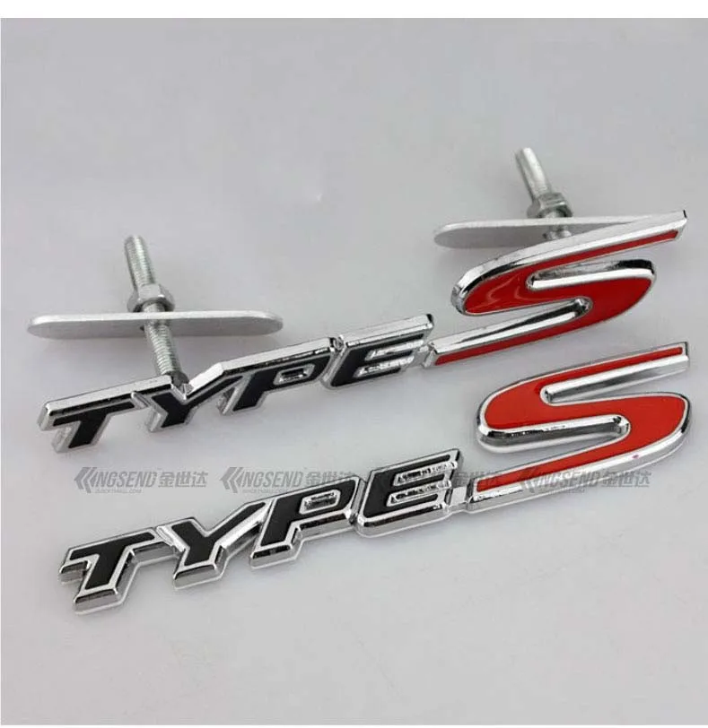 Красный R Тип S Тип R хромированный металлический автомобильный Стайлинг эмблема значок 3D Наклейка Авто установка решетка логотип наклейка для Honda Civic Grider