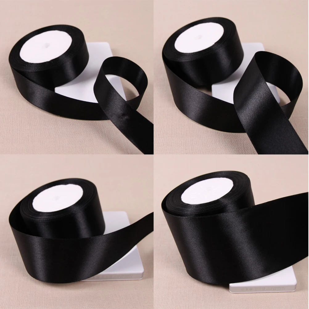 6mm 80mm wide 25 Yards Silk Satin Ribbon Wedding decorative ribbons