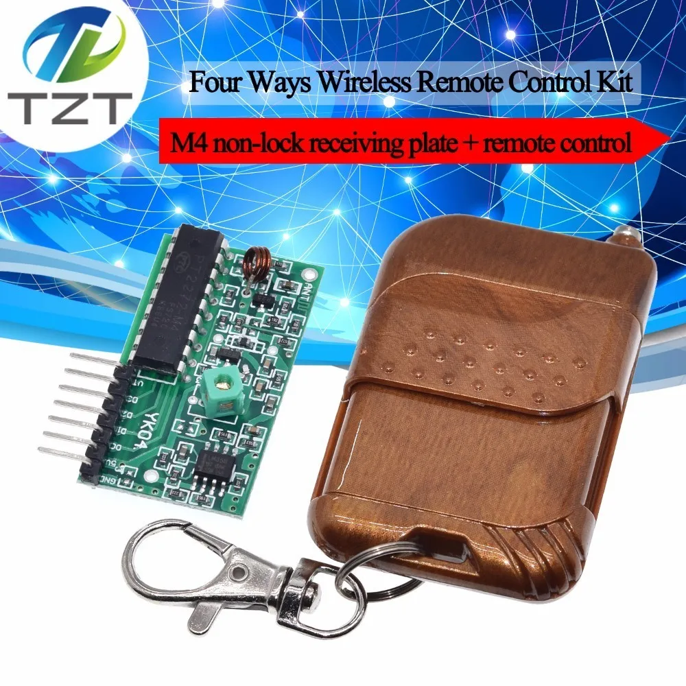 

1set 2pcs 2262/2272 Four Ways Wireless Remote Control Kit,M4 the lock Receiver with 4 Keys Wireless Remote Control