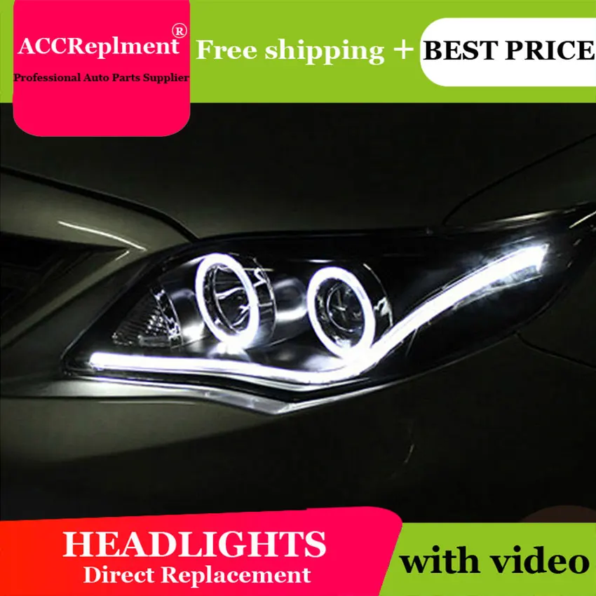 Auto Lighting Стиль светодиодный фара для Toyota Corolla фары 2011 Альтис Ангел глаз drl H7 hid Би