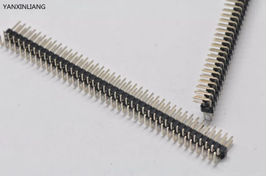 

10Pcs Pitch 2.54mm 2x40 Pin 80 Pin Double Row Right Angle Male Pin Header Strip Connector
