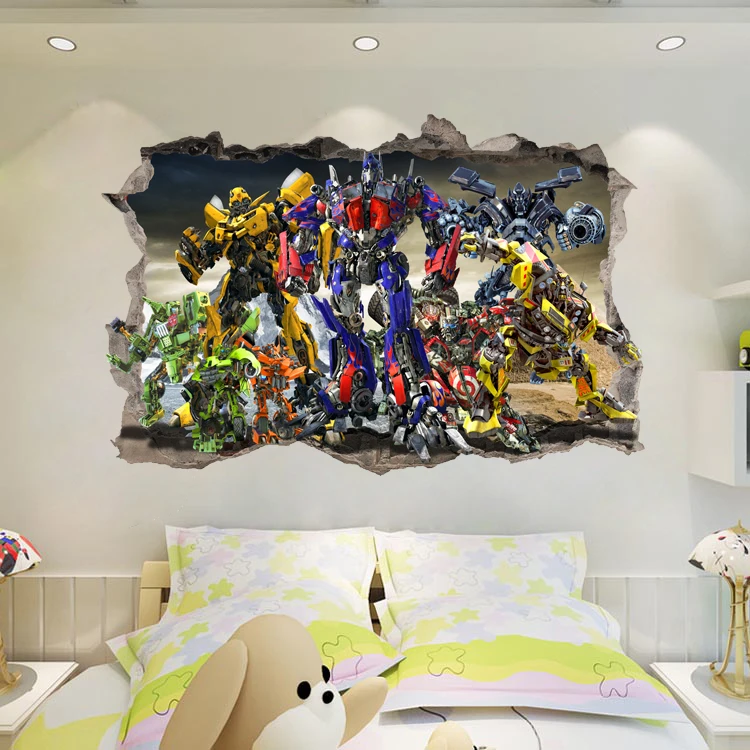

3D NEW Optimus Prime Bumblebee HUGE Wall Stickers Kids Home Decor Decal DIY 724