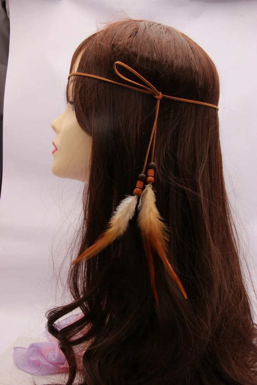 Indian Long Feather Headband Hippie Headdress Hair Accessories Boho Indian long feather headband hippie headdress hair accessories boho