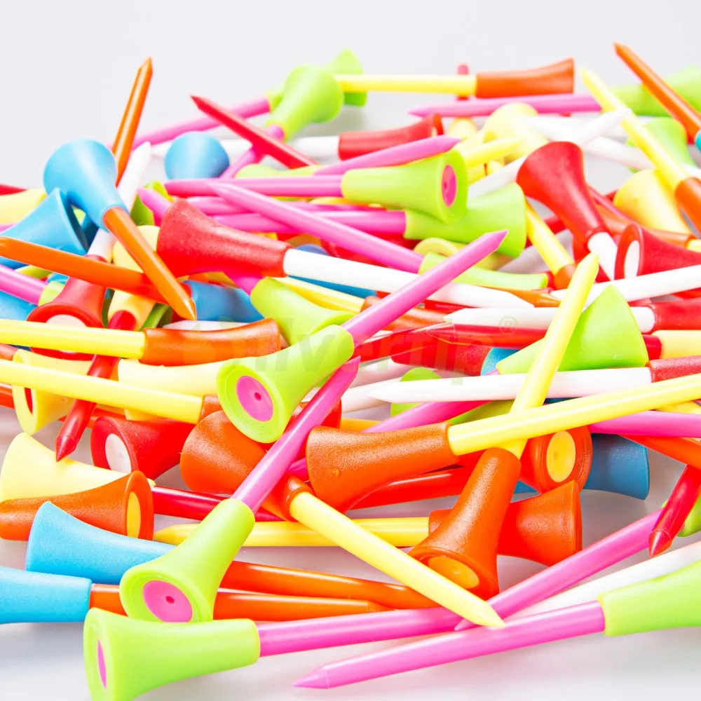 Free Shipping 100PCS New 3 1/4" Plastic Rubber Tip Cushion Top Golf