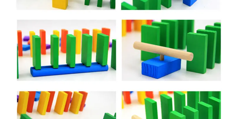 120Pcs Domino Toys Children Wooden Colored Domino Blocks Early Learning Dominoes Games Accessories Educational Children Toy Gift (32)