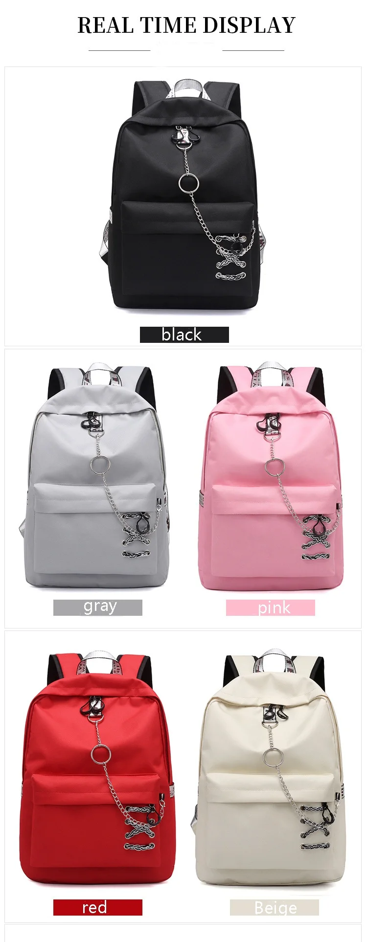 Женский рюкзак на цепочке, повседневный рюкзак, женский рюкзак Mochila, Повседневная дорожная сумка, школьная сумка для девочек-подростков, большой рюкзак с разъемом для наушников