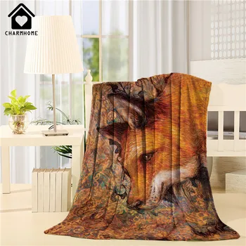 

CHARMHOME Spring Autumn Blanket High Quality Coral Fleece Fabric Cute Fox Blanket Sofa Bed Kid Adult Warm Sofa Throw Blanket