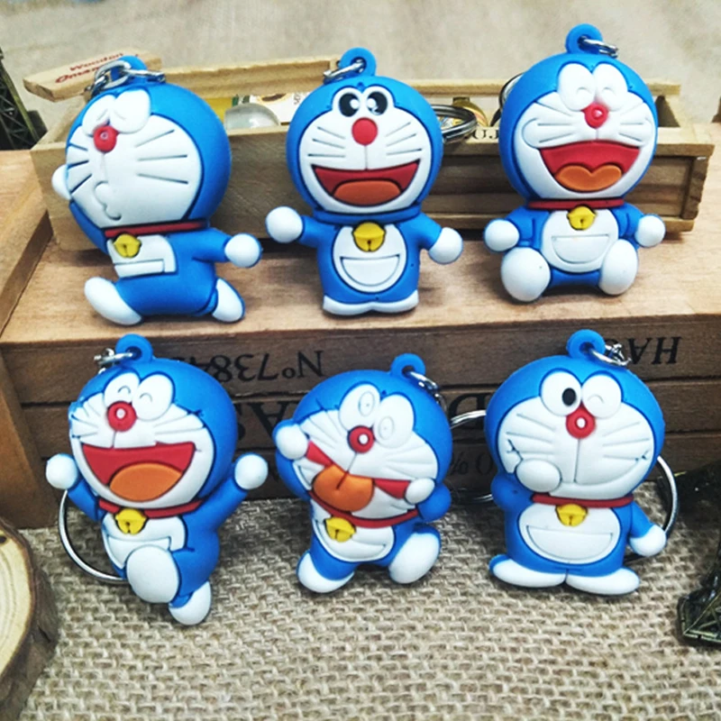 Doraemon фигурка игрушки 3D мультяшный кулон брелок много удовольствия дисплей сокровища Минифигурки ПВХ брелок детские игрушки