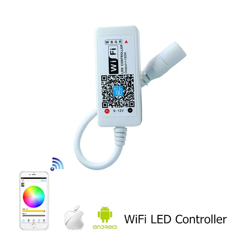 Цветная(RGB WiFi светодиодный контроллер постоянного тока 12V 12A 16A мини контроллер с 24key ИК-пульт дистанционного управления для SMD 5050 RGB/RGBW Светодиодные ленты светильник