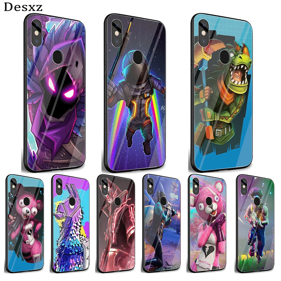 

Desxz Glass Mobile Phone Case For Xiaomi Note 5 6 7 Pro F1 A1 A2 4X 5X 6X 9 Cover Battle Royale Bag Shell