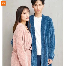 Xiaomi mijia Youpin отличный карбоновый кардиган из синели цельный халат для мужчин и женщин домашнее платье Высокое качество
