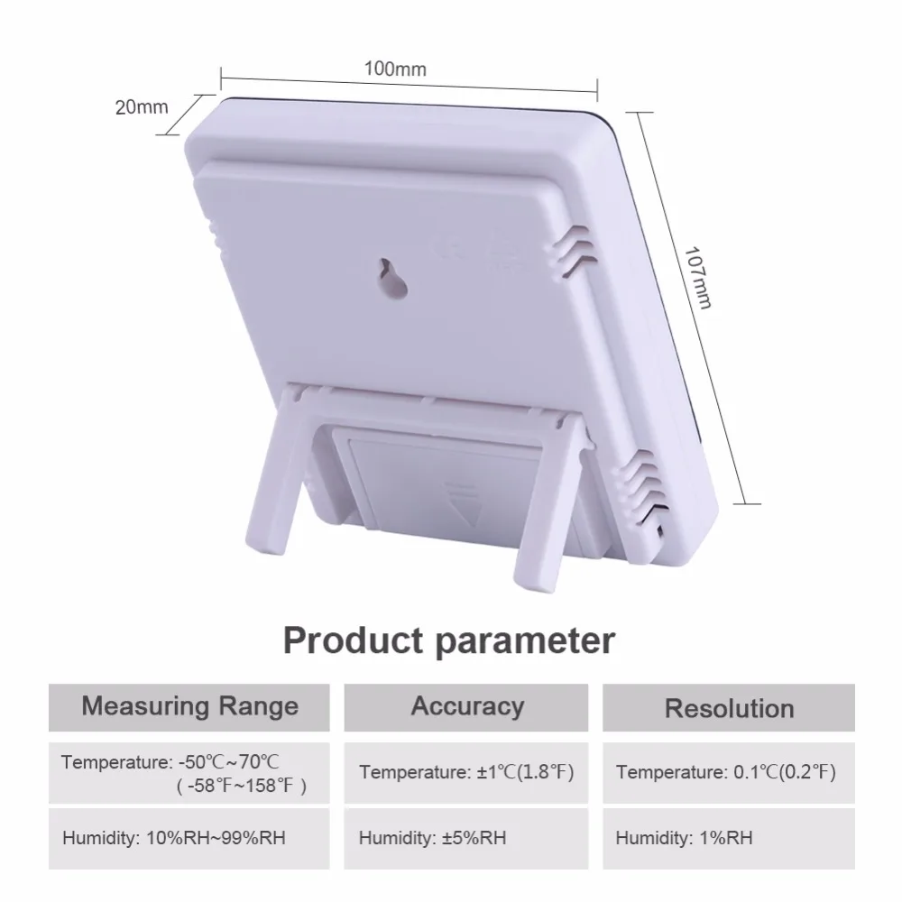 HTC-2 термометр измеритель влажности Метеостанция беспроводной температура влажность тестер Крытый Открытый зонд будильник инструмент
