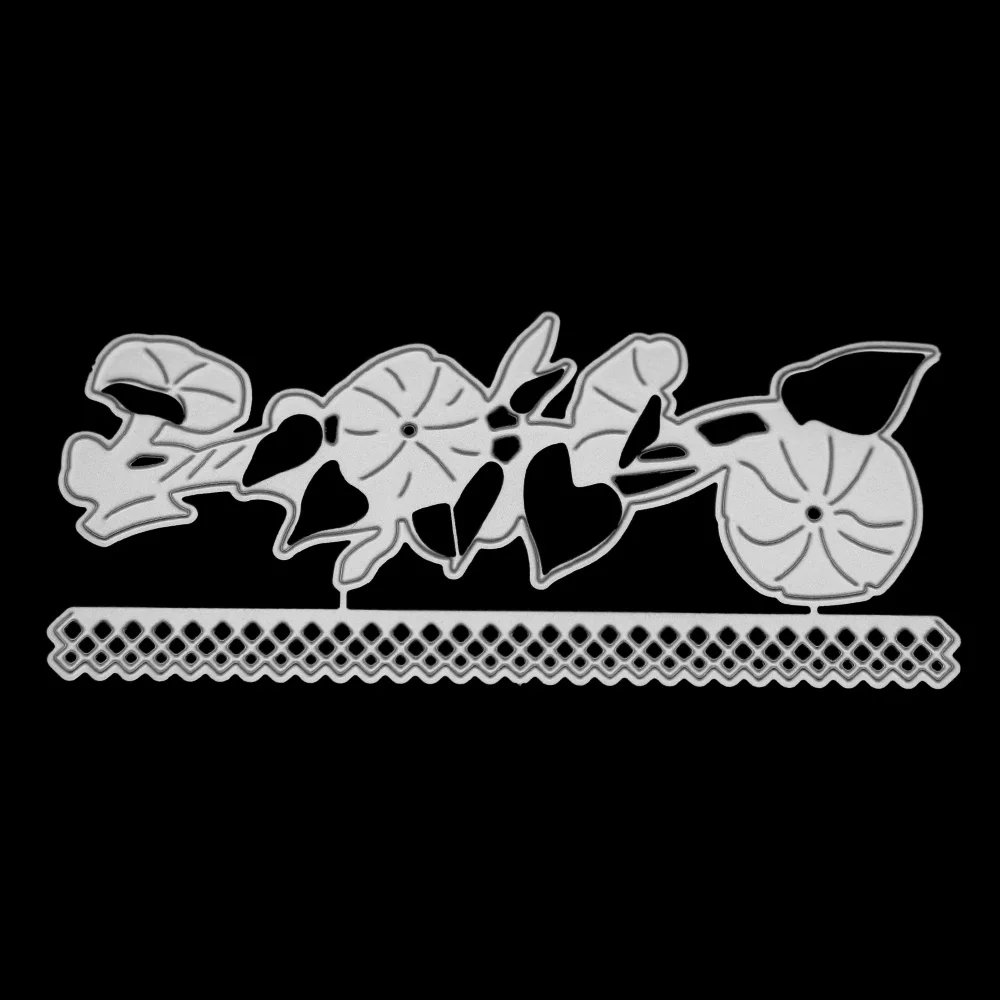  Flowers Metal Cutting Dies Scrapbooking Embossing Stencil Card Making Morning Glory Border Cut Die  - 32903819743