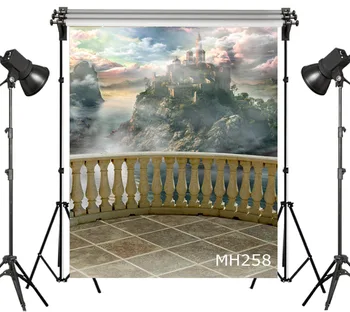 

LB Polyester & Vinyl Castle Observation Deck River Foggy Studio Backgrounds For Photo Studio Photography Backdrops Decoration