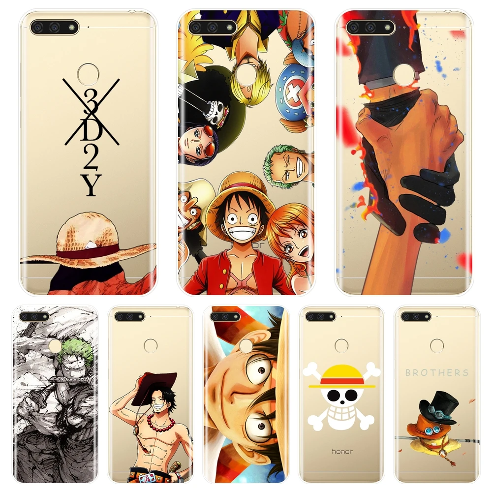 Чехол для телефона one piece Luffy huawei Y5 Y6 Y7 Prime 2017 2018 Y9 2019 Мягкая силиконовая задняя