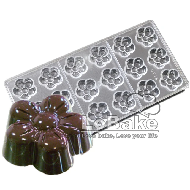 Polycarbonate Flowers Chocolate Mold 18 Cavities