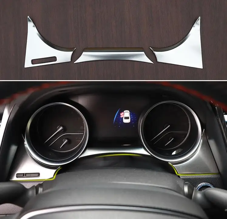 

Interior Dashboard Decoration Stainless Steel Decorative Strips 3PC 2018 FOR Toyota Camry
