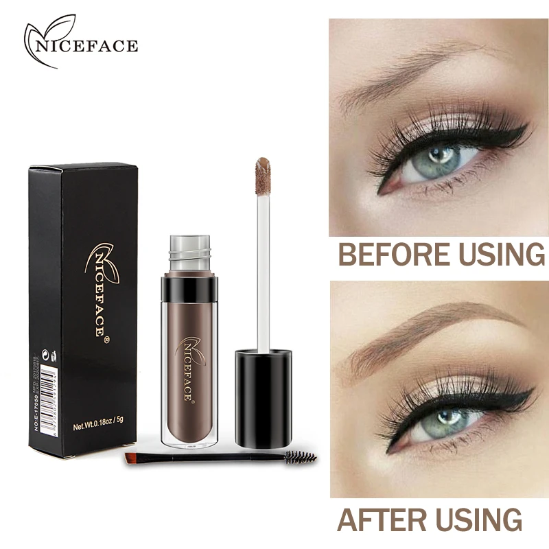 

NICEFACE New Makeup Brand Eyebrow Enhancers Tattoo Eye Brows Tint Long Lasting Pigments Waterproof Brown Color Henna Eyebrow Gel