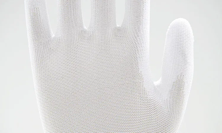 Новая Антистатическая перчатка белая Полиэстеровая guantes trabajoPU с покрытием ладони супер гибкая рабочая glove10 двойная/упаковка
