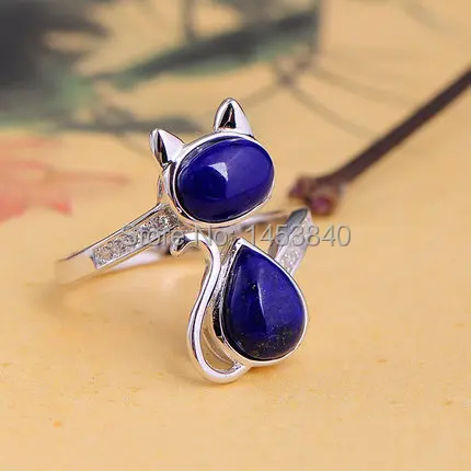 

Wholesale handmade silver ring cat ring antique ring free size 12pcs/lot