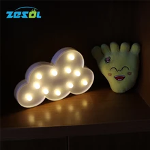 ZESOL светодиодный ночной Светильник облако "Жираф" милый поросенок С КАКТУСОМ и фламинго