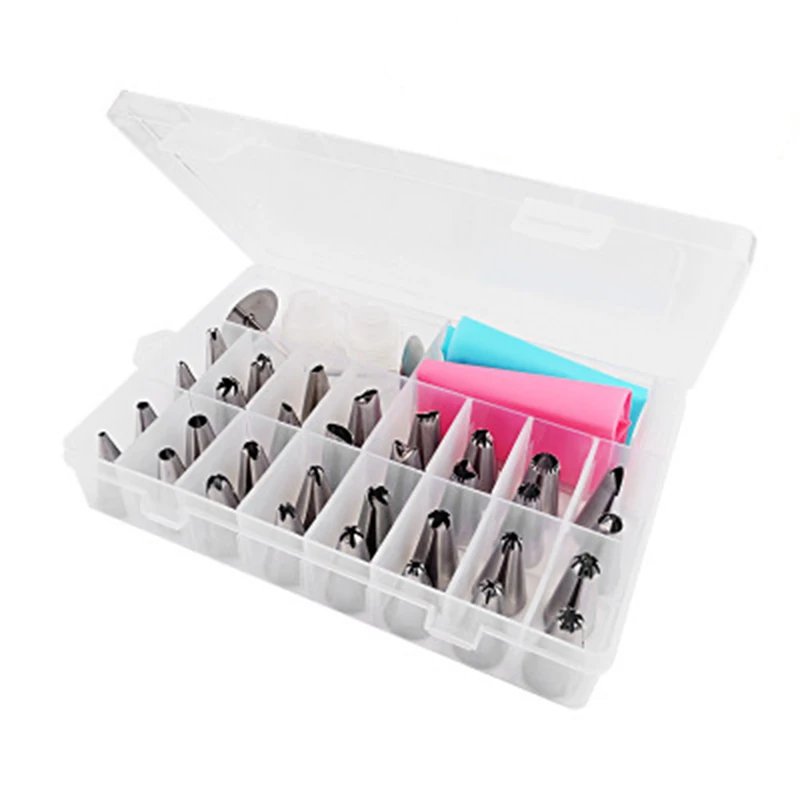 

38 pieces / set of cake tools for baking cream decorating mouth tube tip stainless steel nozzle mold and pastry bag set