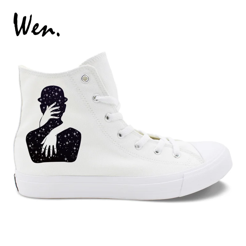 Wen White Casual Shoes Original Starry Galaxy Creative