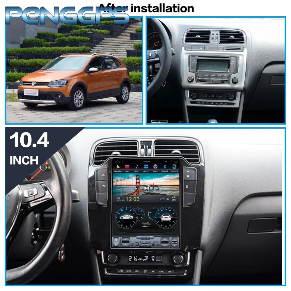 Cheap 10.4" IPS Car Radio Android Car GPS Navigation DVD Player for Volkswagen Polo 2012+Tesla Style 2G+64G Multimedia Stereo Headunit 0