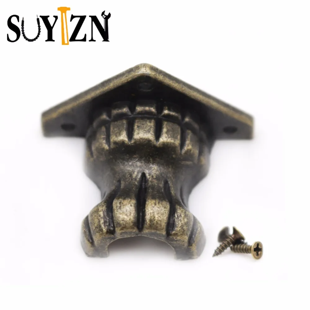 4Set Metal Antique Alloy Furniture Legs Wooden Wood Box Shelfs