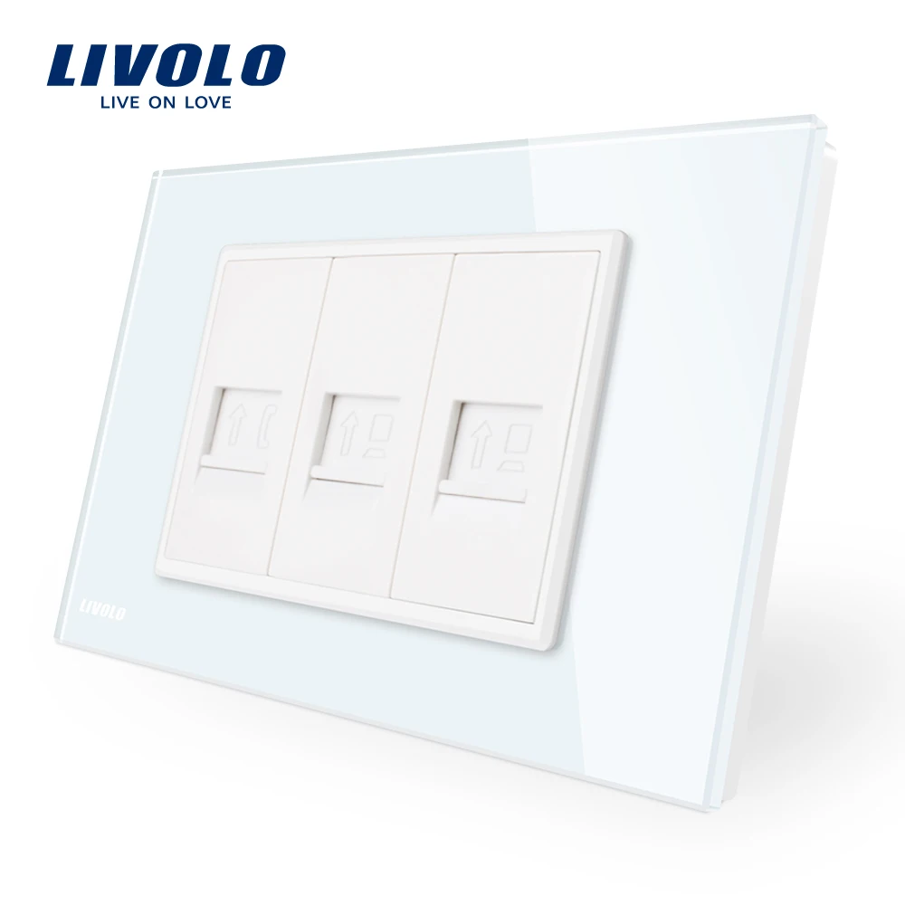 Производитель Livolo Новое поступление телефон и 2 банды компьютерная розетка