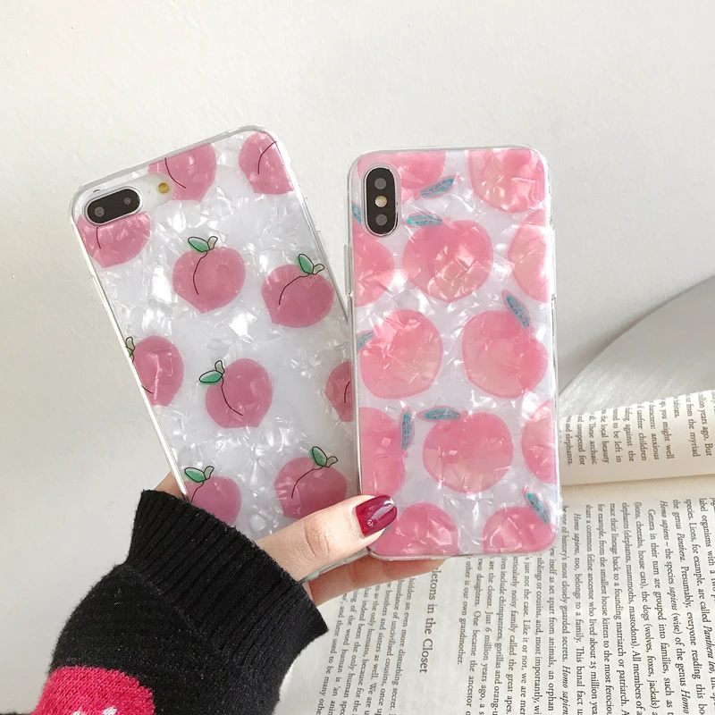 

Luxury Conch shell Phone Case For iphone 6 6S 7 8 plus Case For iphone X XS XR XSMax Cover Cartoon Fruit Soft Cases Capa Fundas