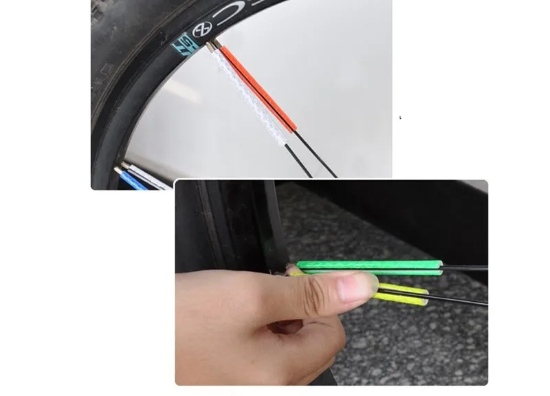 12 PCS  Bag Bicycle Bike Wheel Spokes Reflective Sticker Tube Warning DIY Cycling Reflector Reflective 7cm Fast Shipping   (1)