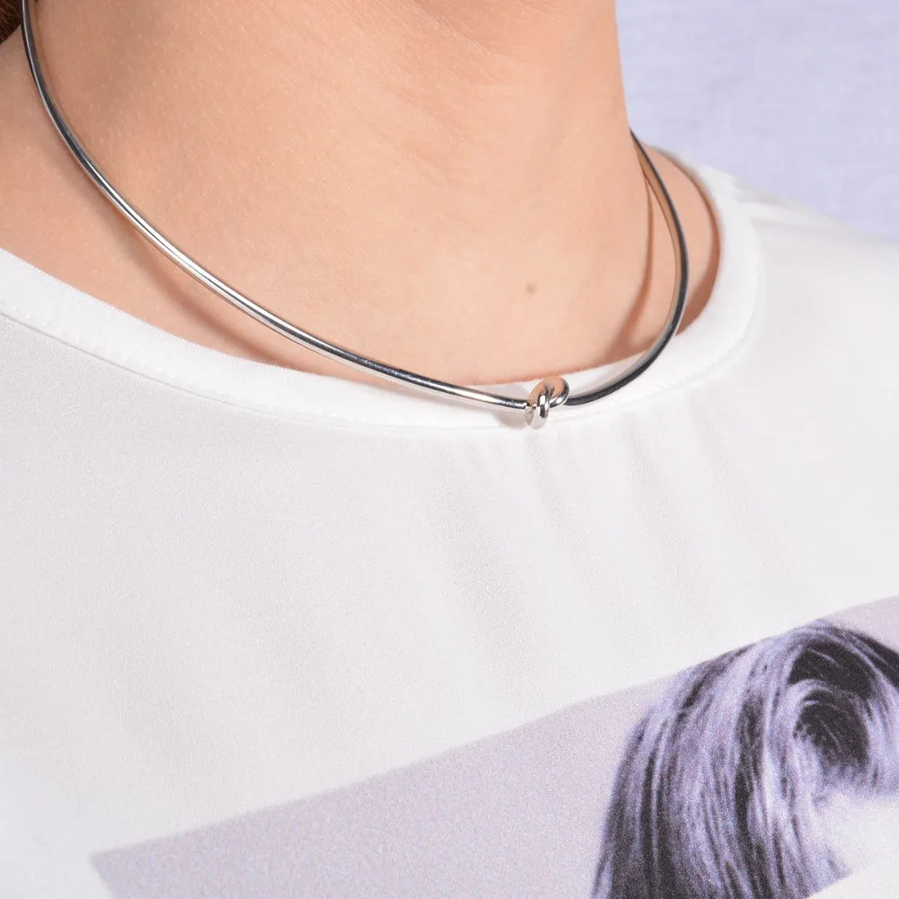 metal open cuff choker necklace women fashion jewelry steampunk