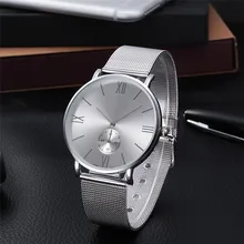 2017 Casual Silver Women Watch Crystal Stainless Steel Buckle Roman Numbers Analog Quartz Lady Wrist Watch Bracelet Watch Z510