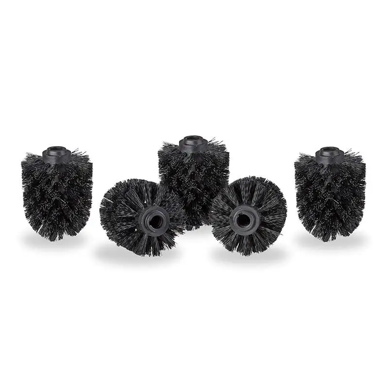 

HOT-Toilet brush head in a set of 5, loose toilet brushes 12mm thread, replacement brush head diameter 8 cm, black
