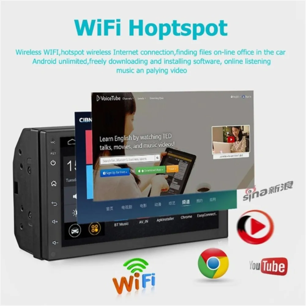 Android 8,1 2 Din coche Radio MP5 Player 7 \