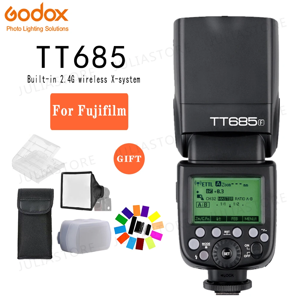 

Godox TT685F TT685 Flash 2.4G HSS 1/8000 s TTL GN60 Wireless Speedlite for Fujifilm Fuji Camera X-Pro2/1 X-T20 X-T2 X-T1 X-T10