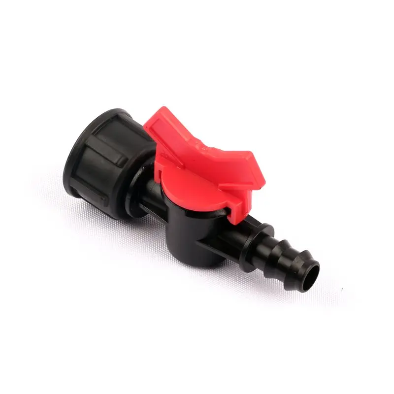 

2pcs PE Ball Valve 0.75 Inch Female Thread To 16mm Barbed Irrigation Pipe Plastic Valve 3/4 Female Valve Watering Plumbing Valve