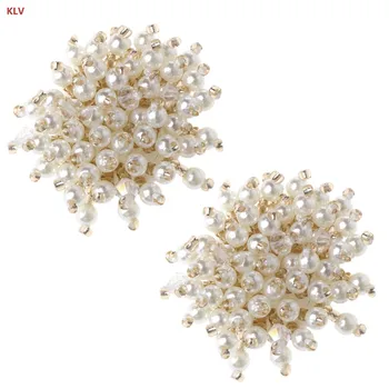 

KLV 1 Pair Shoelaces Decoration Pearl Shoe Accessories Luxury Clothes DIY High Heels Wedding Charms Rivet Fashion