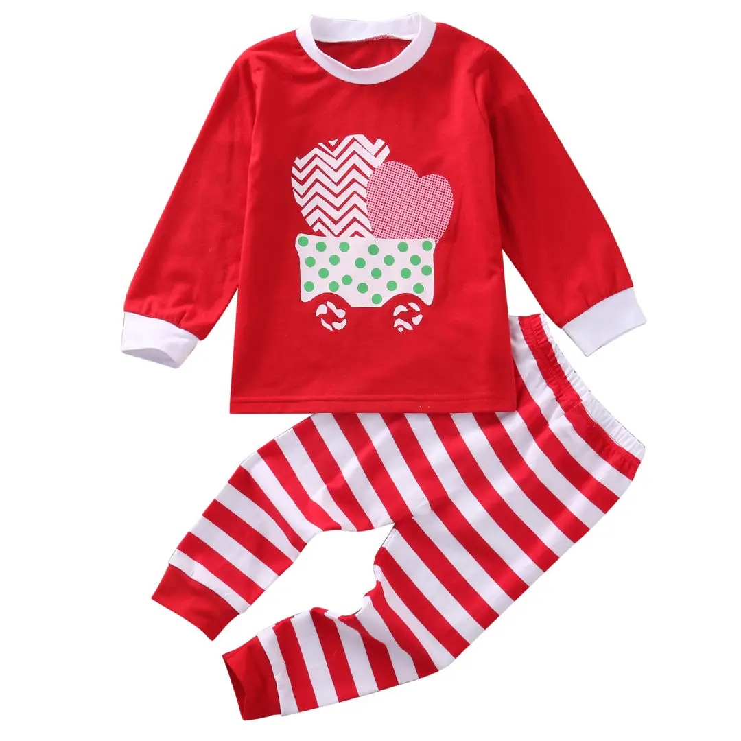 1-6years детей Пижамы для девочек Одежда для мальчиков и девочек осенне-зимняя хлопковая Ночная рубашка; одежда для сна - Цвет: Красный