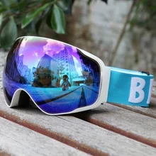 15% взрослых Лыжный Спорт Сноубординг очки для катания на коньках защита от ультрафиолета-туман сферические профессиональные Лыжный спорт ПК линзы анти-Ночная сорочка с бретелями шлем Совместимость