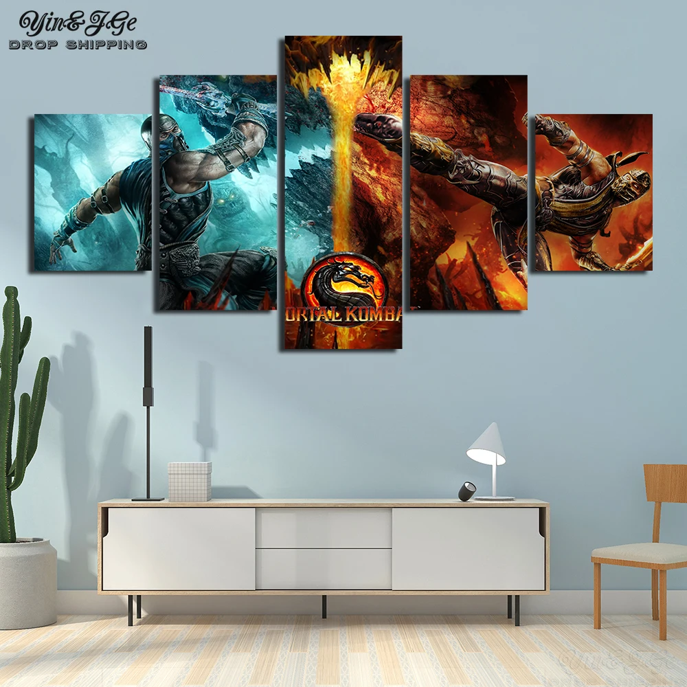 Печатная картина Игровые картинки 5 шт. Mortal Kombat настенная работа домашний декор