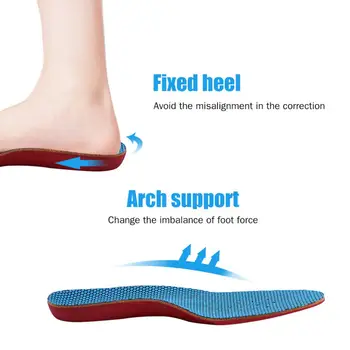 1Pair Orthotics Arch Support Foot Cushion Flatfoot OX Leg Corrector Shoe Insole Insert Pad Orthopedic Supplies For Children Kid
