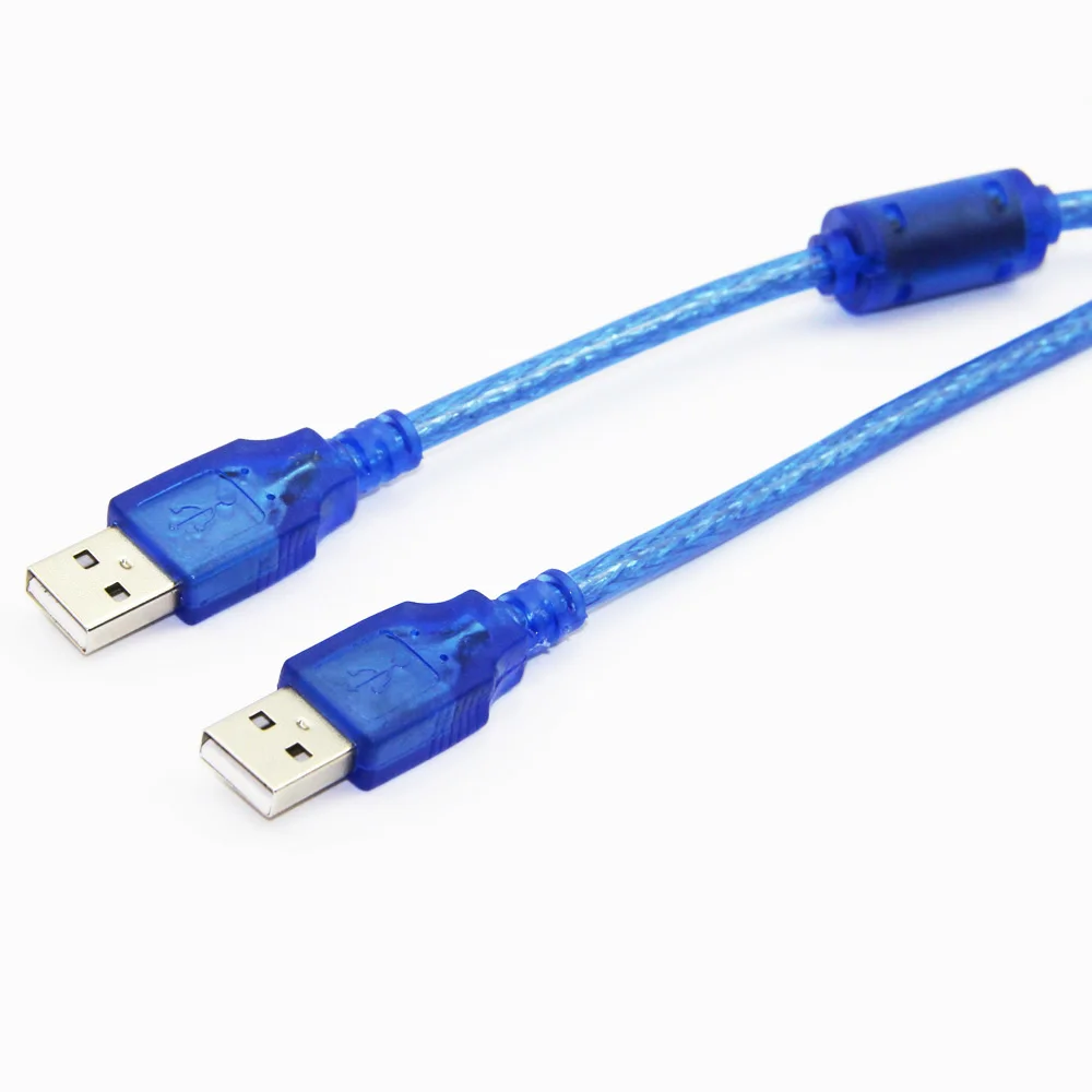 Кабель Bochara USB 2,0 type A Male to type A Male из фольги+ в оплетке(внутри)+ прозрачное ПВХ Экранирование 1,5 м 1,8 м 3 м 5 м 10 м